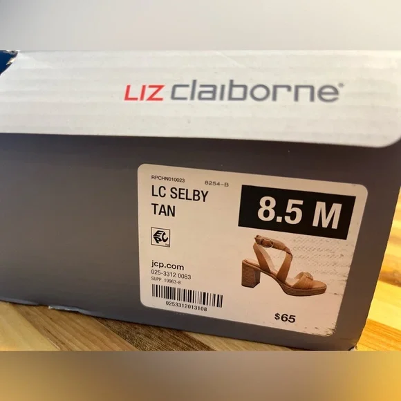 Liz Claiborne women’s tan Selby heeled sandals, size 8.5 - Picture 10 of 10